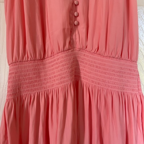 Ramy Brook Lana Pink Elastic Waist Ruffle Button Dress NWT Size Medium - Picture 6 of 12